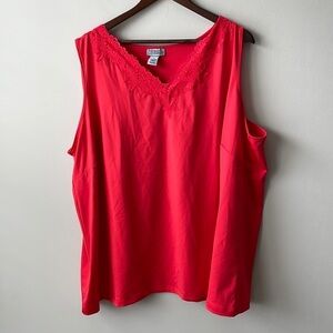 Maggie Barnes red tank top with lace detail women size 4X